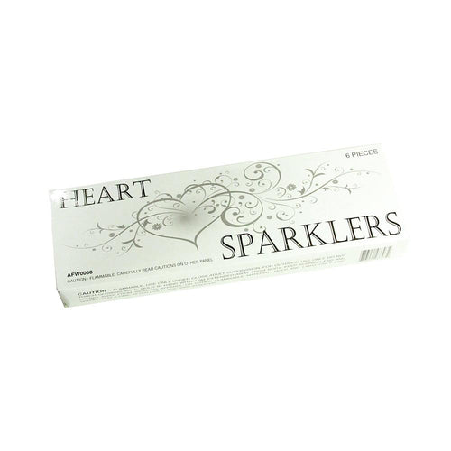 432pc Premium Heart Shape Sparklers 72 Packages of 6 Sparklers - WholeLot