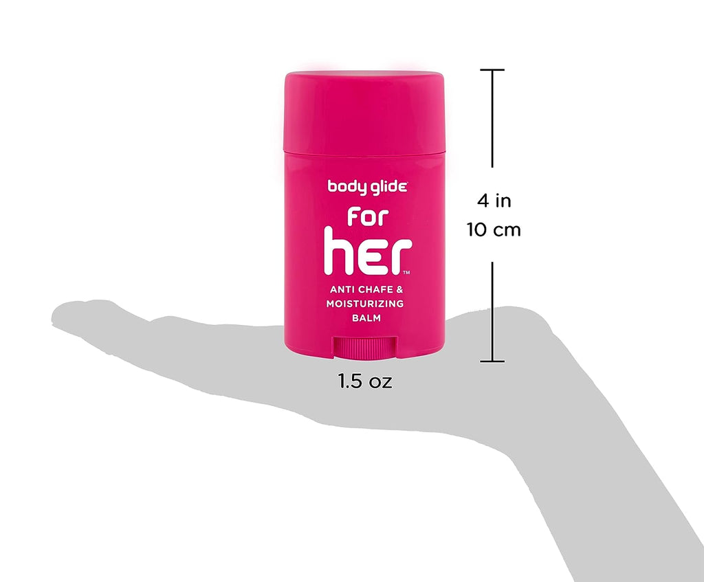 BodyGlide For Her Anti Chafe Balm1.5oz: anti chafing stick with added emollients. Prevent rubbing leading to chafing, raw skin, and irritation &amp; body glide Original Anti-Chafe Balm