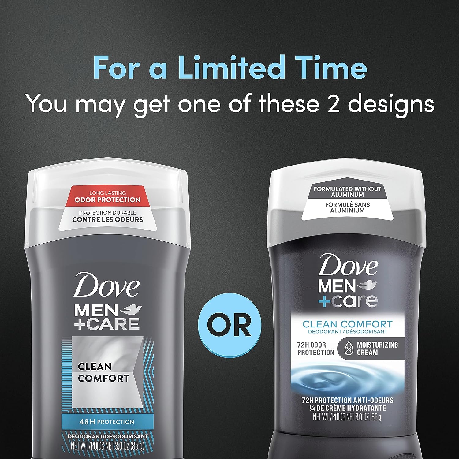 Dove Men+Care Deodorant Stick for Men Clean Comfort Aluminum Free 72-Hour Odor Protection Mens Deodorant with 1/4 Moisturizing Cream 3 oz