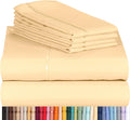 LuxClub 4 PC Sheet Set Bamboo Sheets Deep Pockets 18" Eco Friendly Wrinkle Free Sheets Machine Washable Hotel Bedding Silky Soft - Butter Twin