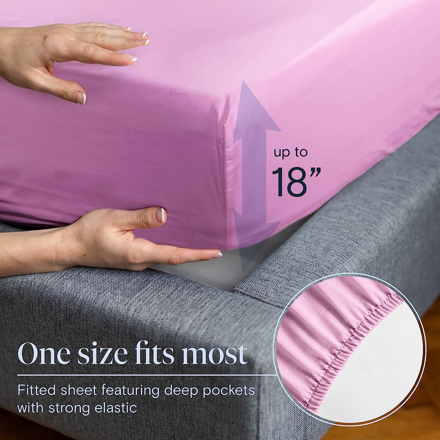 LuxClub 6 PC Full Size Sheet Set Bamboo Sheets Deep Pockets 18" Eco Friendly Wrinkle Free Cooling Sheets Machine Washable Hotel Bedding Silky Soft - Light Plum Full