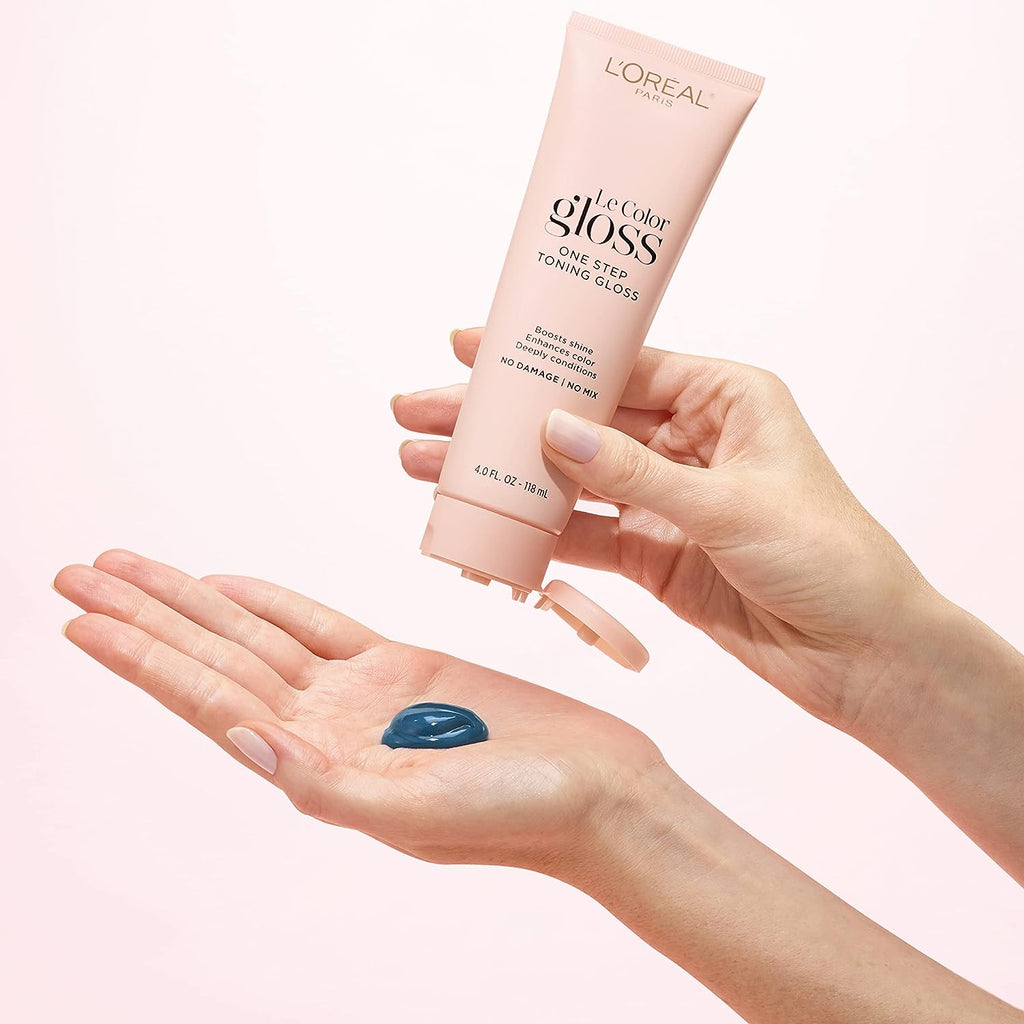 L’Oréal Paris Le Color Gloss One Step In-Shower Toning Hair Gloss, Neutralizes Brass, Conditions &amp; Boosts Shine, Smoky Bronde, 4 Ounce