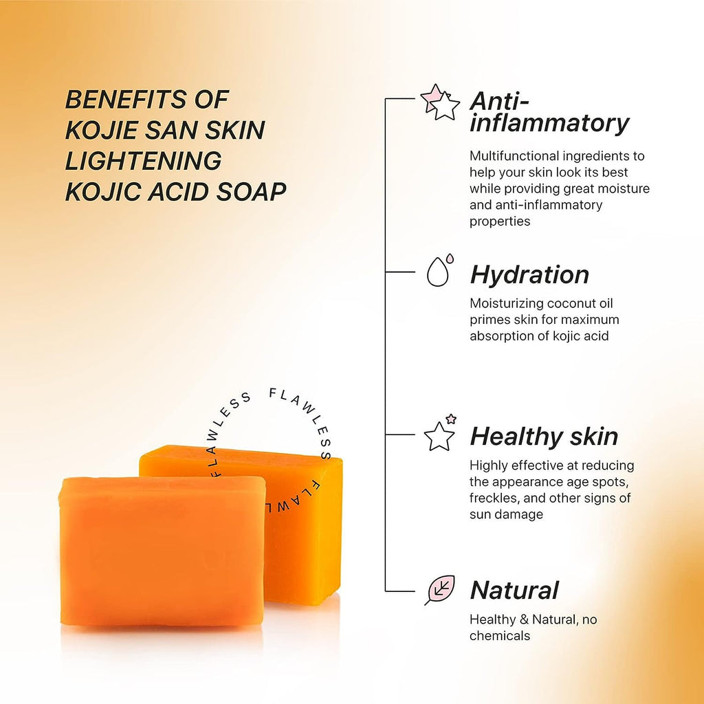 Kojie San 50 Skin Lightening Kojic Acid Soaps - 2 Bars per Package - 65g Each Bar - 100 Bars Total!