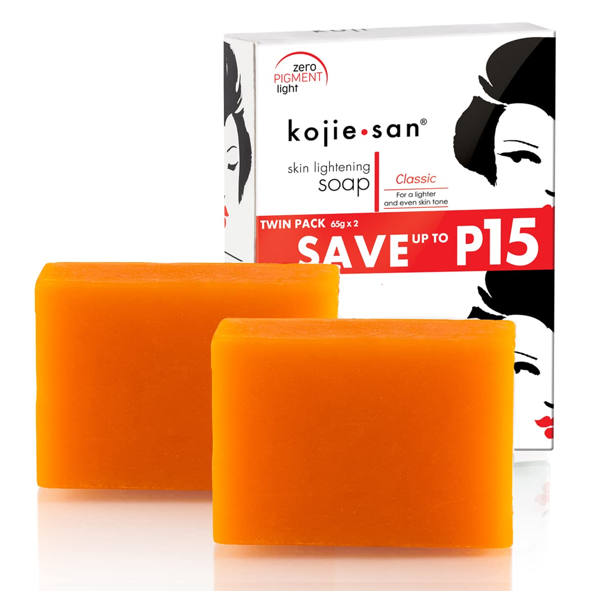 Kojie San 50 Skin Lightening Kojic Acid Soaps - 2 Bars per Package - 65g Each Bar - 100 Bars Total!