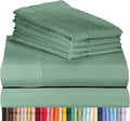 LuxClub 6 PC King Size Sheet Set Bamboo Sheets Deep Pockets 18" Eco Friendly Wrinkle Free Cooling Sheets Machine Washable Hotel Bedding Silky Soft - Tree Moss Green King