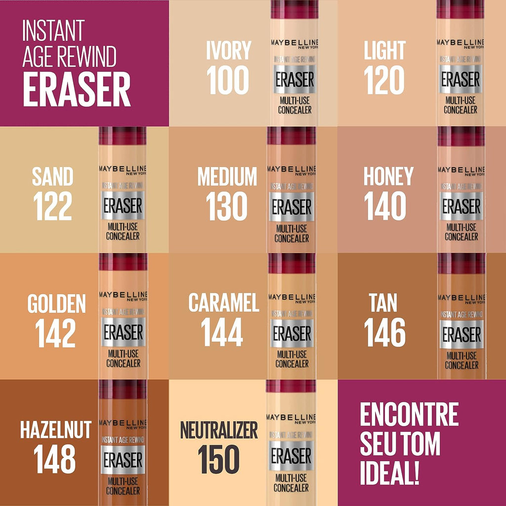 Maybelline Instant Age Rewind Eraser Dark Circles Treatment Multi-Use Concealer, 144, 1 Count (Packaging May Vary)