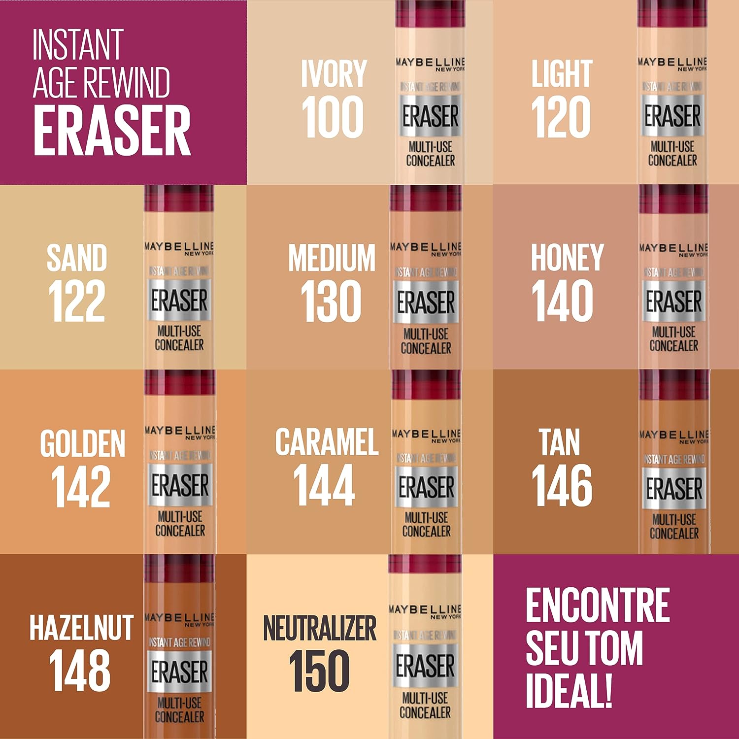 Maybelline Instant Age Rewind Eraser Dark Circles Treatment Multi-Use Concealer, 122, 1 Count (Packaging May Vary)