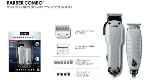 Andis Barber Combo #66495 Heavy Duty Clipper Us-1 & T-outliner Trimmer UK Volt37