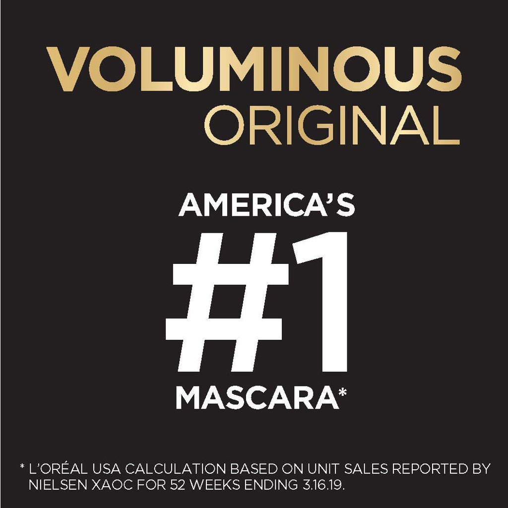 L'Oreal Paris Makeup Voluminous Original Volume Building Waterproof Mascara, Black Brown, 1 Count