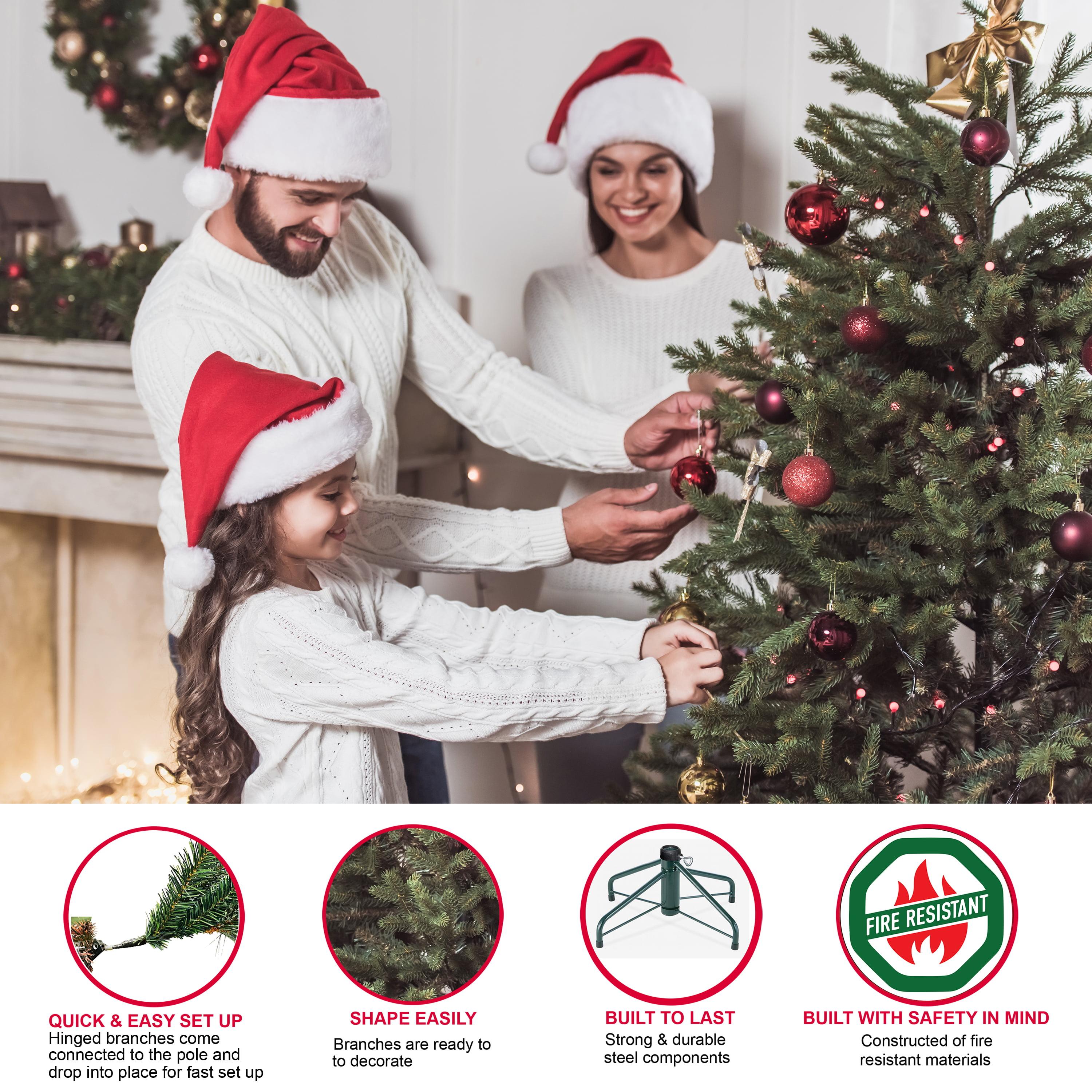Puleo International 6.5 ft. Pre-lit Fraser Fir Pencil Artificial Christmas Tree with 250 UL listed Clear Lights