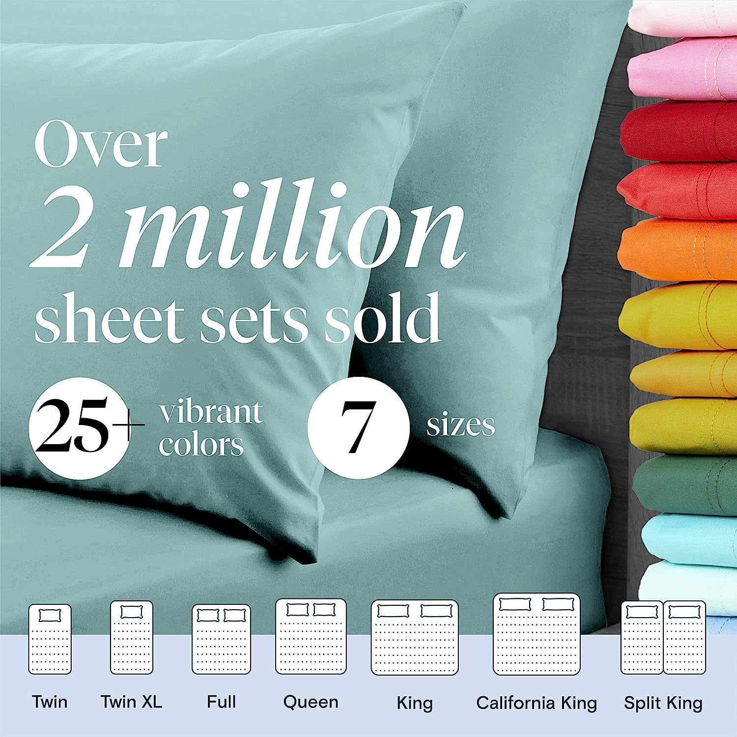LuxClub 6 PC Queen Sheet Set Bamboo Sheets Deep Pockets 18" Eco Friendly Wrinkle Free Cooling Sheets Machine Washable Hotel Bedding Silky Soft - Light Teal Queen