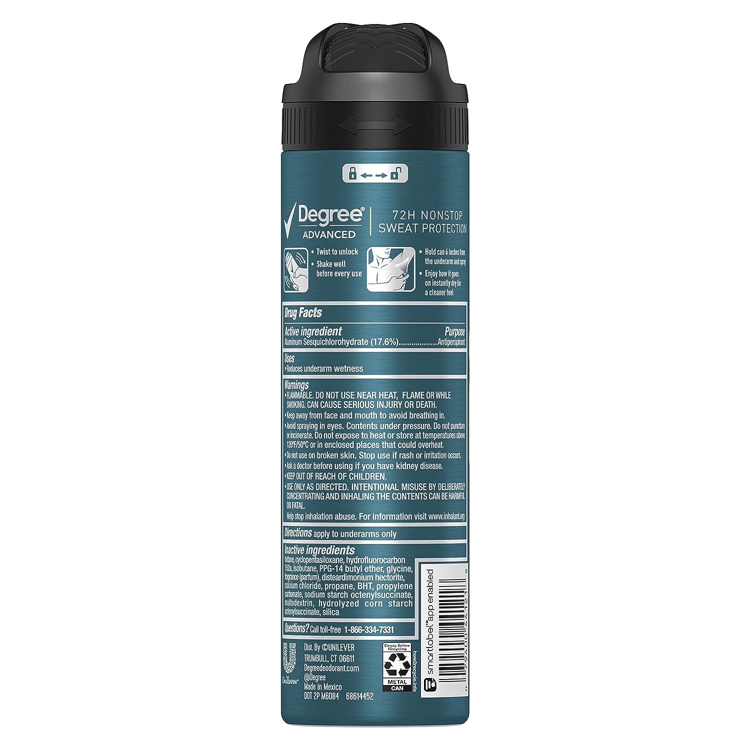 Degree Men Advanced Antiperspirant Deodorant Dry Spray Sport Defense 72-Hour Sweat and Odor Protection Deodorant For Men With MotionSenseTechnology 3.8 oz