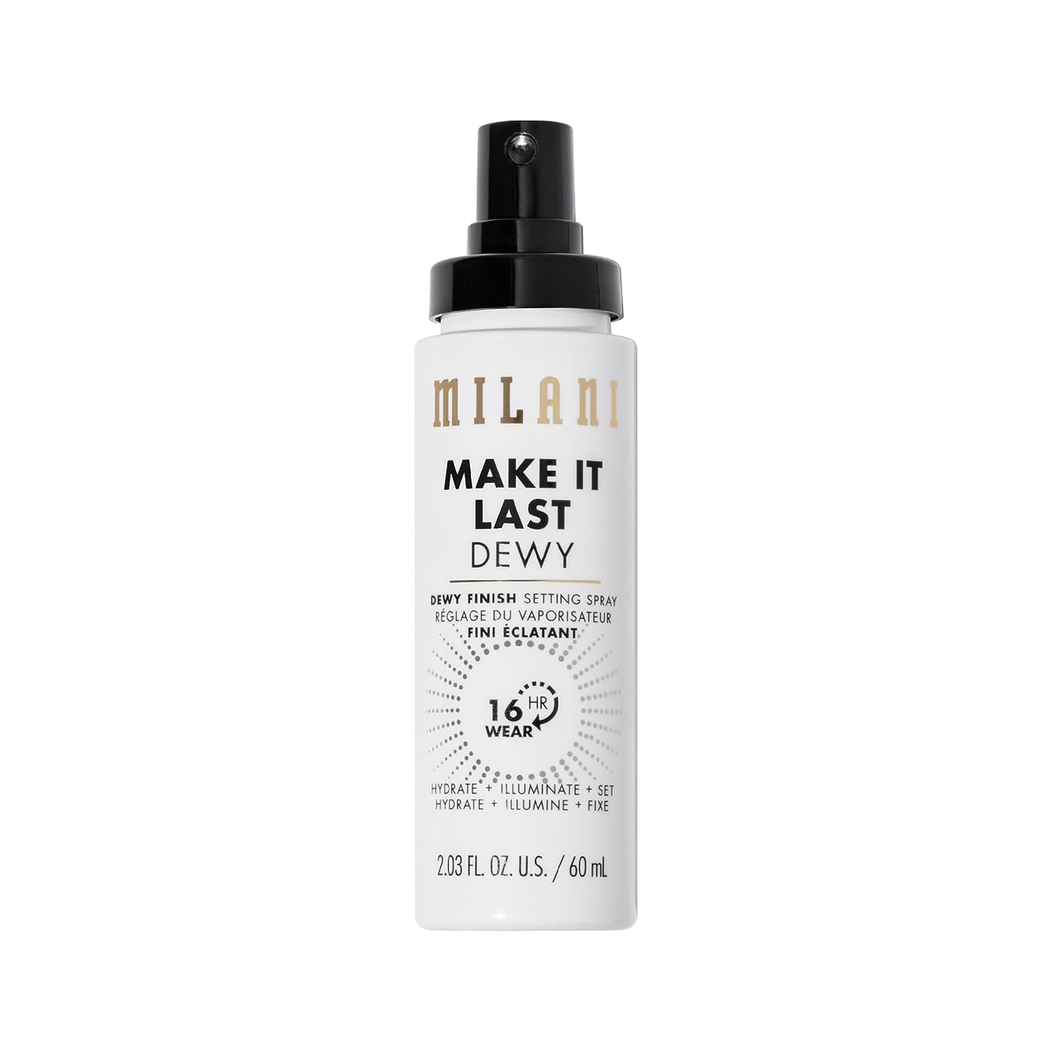 Milani Make It Dewy 3-In-1 Setting Spray - Hydrate + Illuminate + Set (2.03 Fl. Oz.) Cruelty-Free Makeup Setting Spray - Prime &amp; Hydrate Skin for a Bright, Refreshing Look
