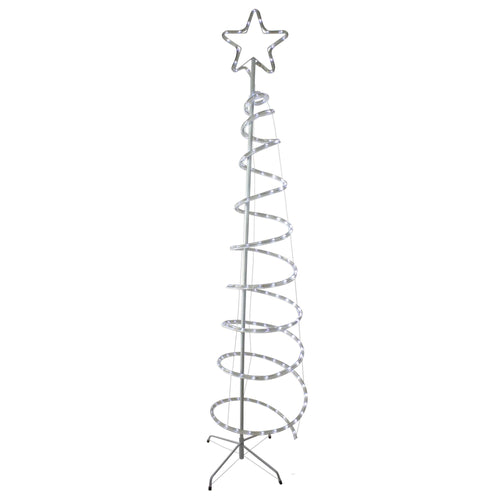 7? LED White Spiral Rope Light Tree with Star Tree Topper