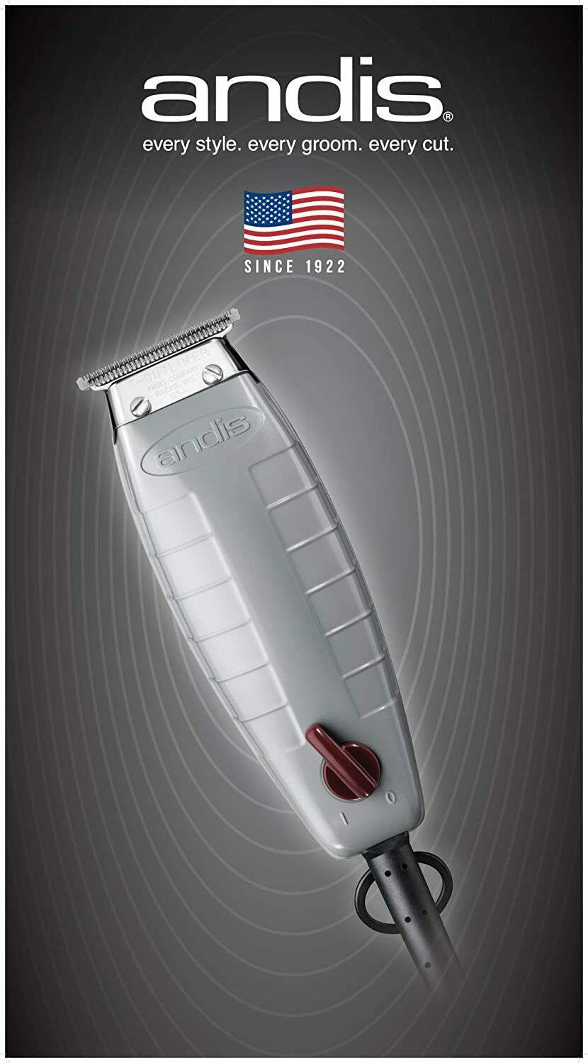Andis 05105 T-Outliner Corded Trimmer for Men (Silver) Dual Voltage 110-240 Volt
