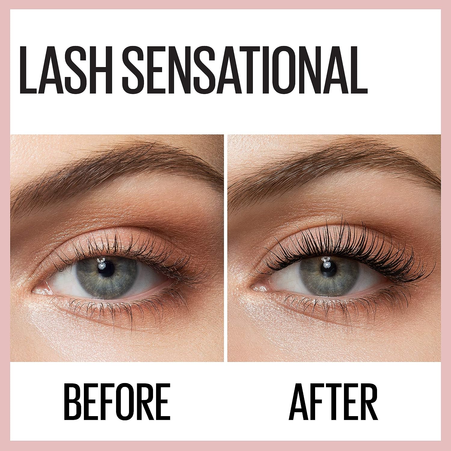 Maybelline New York Lash Sensational Washable Mascara, Lengthening and Volumizing for a Full Fan Effect, Midnight Black, 1 Count
