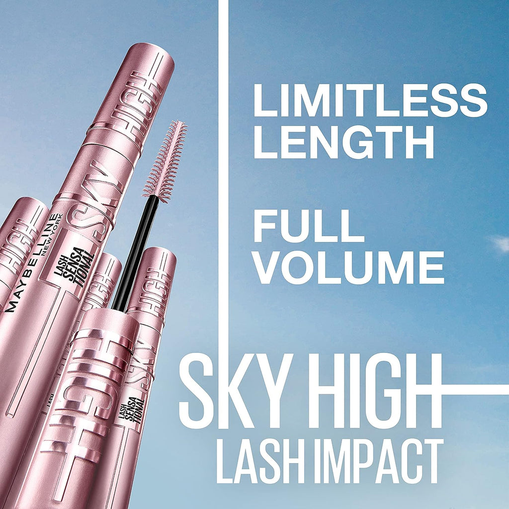 Maybelline New York Lash Sensational Sky High Washable Mascara Makeup, Volumizing, Lengthening, Defining, Curling, Multiplying, Buildable Formula, True Brown, 1 Count