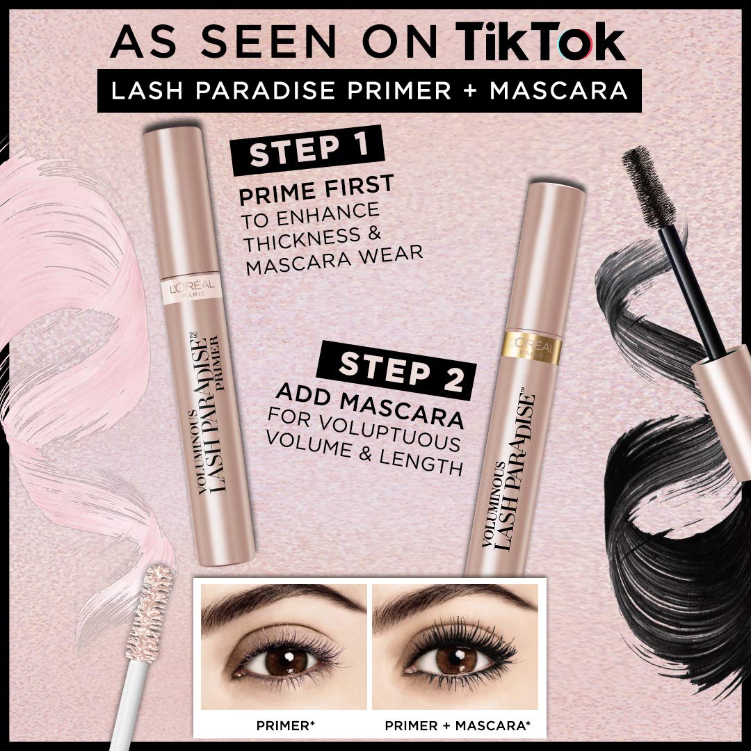 L'Oreal Paris Voluminous Lash Paradise Waterproof Mascara, Volumizing, Lengthening and Thickening Eye Makeup For Fuller-Looking Lashes, Black, 0.25 Fl Oz